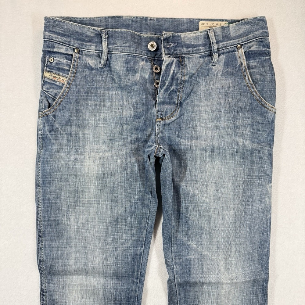 Diesel Joyze Womens 27x28 Slim Straight Cuffed Jogger Hem Light Wash Italy‎